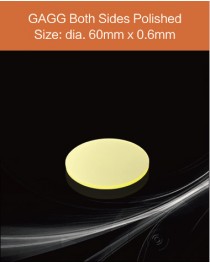 GAGG Ce scintillation crystal, GAGG Ce scintillator, GAGG Ce Crystal, Ce:Gd3Al2Ga3O12 , diameter 60x0.6mm